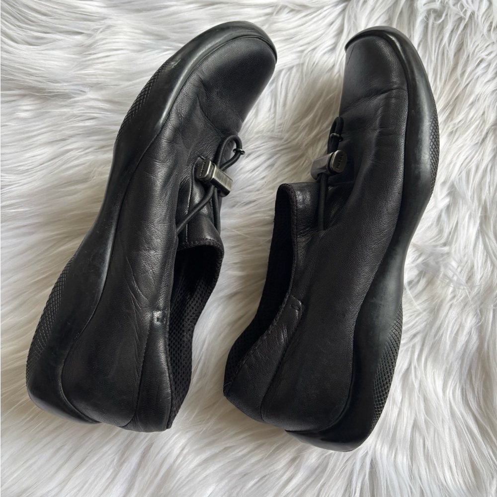 Prada Linea Rossa Black Leather Loafers Size 37.5 (PR2351) — Unisex Style - Picture 6 of 9